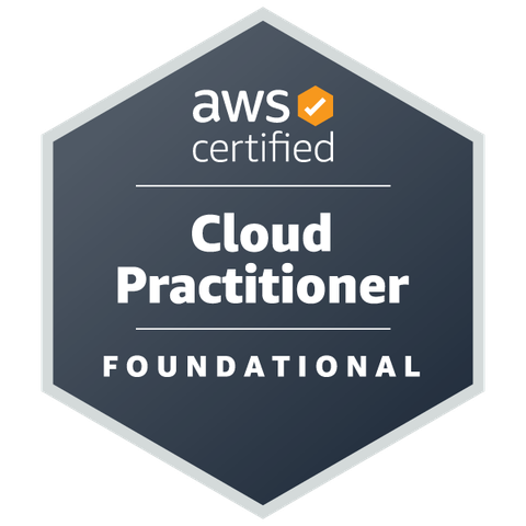 The AWS Certified Cloud Practitioner badge